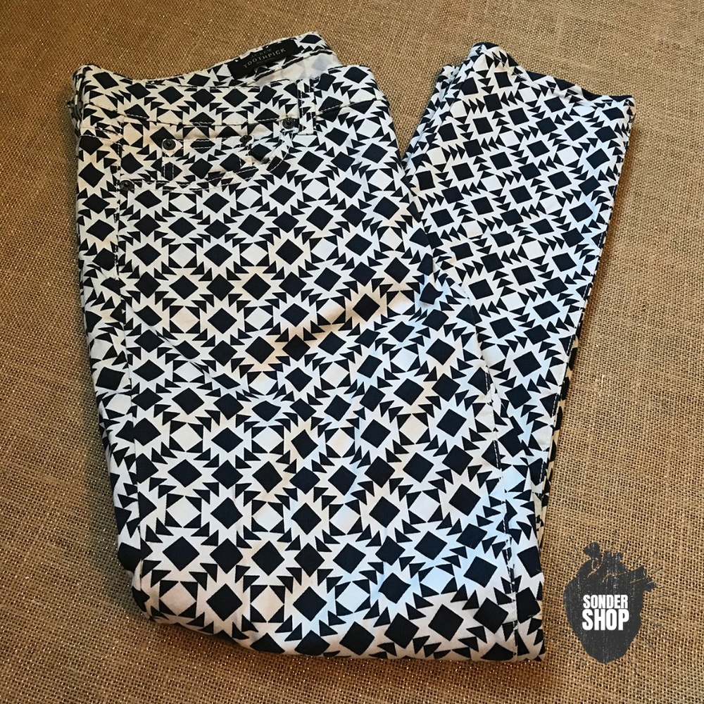 J. Crew geometric Print Toothpick Ankle Pant